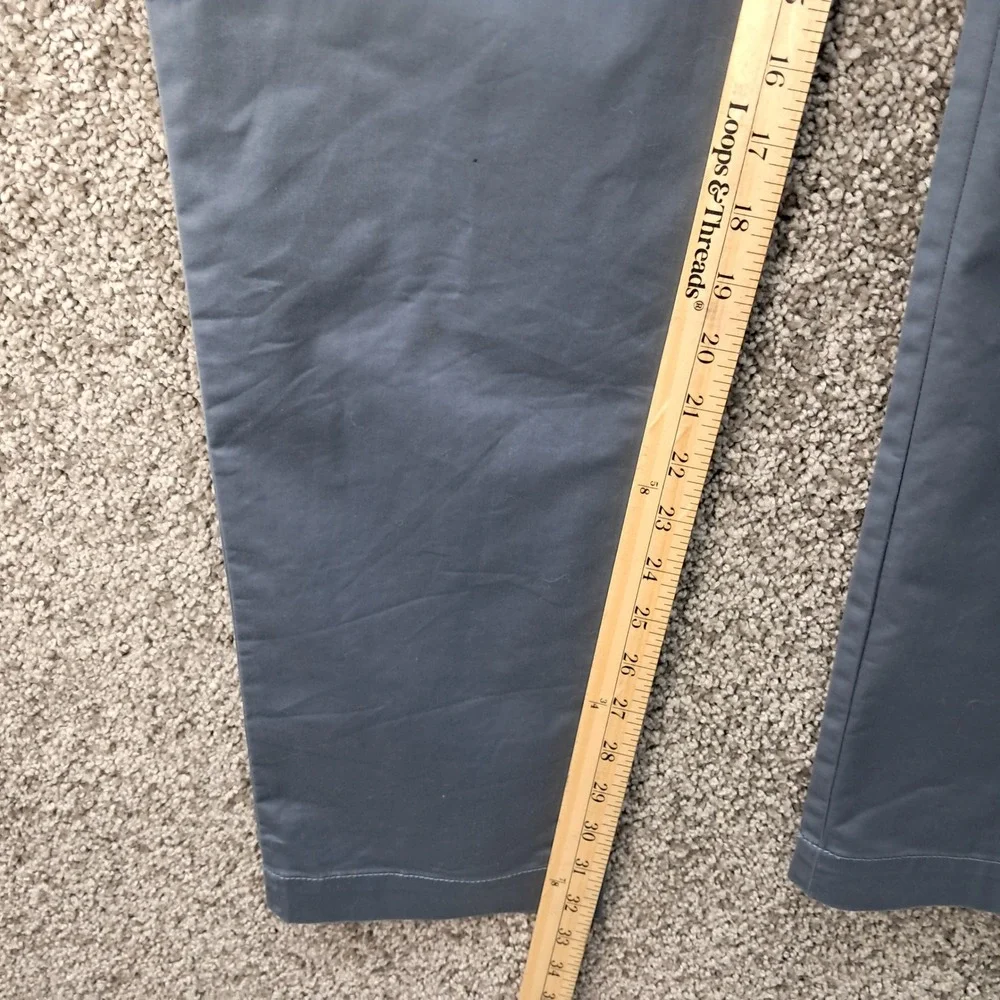 Banana Republic Mens Slim Fit Chinos Blue Gray Cotton Blend Stretch Pants 34x32